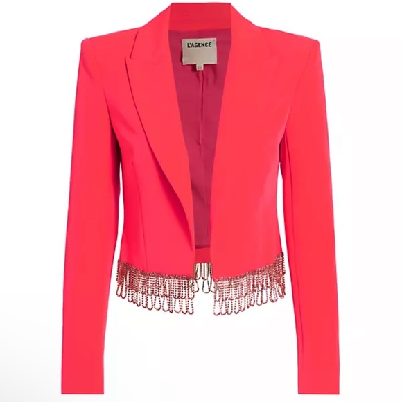 L'Agence Jeweled Jen Jeweled Cropped Blazer - Picture 1 of 11